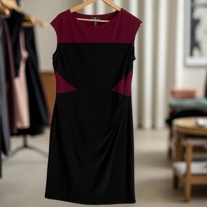 Ralph Lauren “ American Living “ purple SZ 14 Sheath sleeve flattering dress